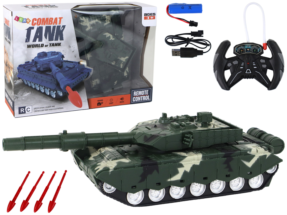 Lean Toys Ferngesteuertes RC Panzer Militär Fahrzeug Sounds Lichter Spielzeug , Größe:UNIVERSAL LTY-16648-uniw