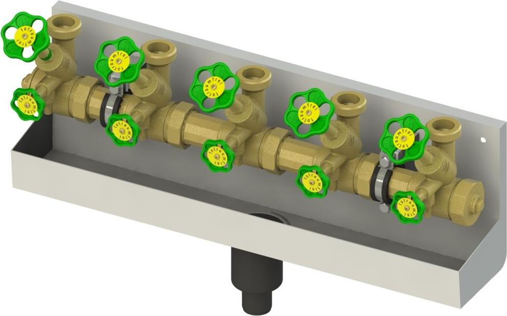 Js Atv-Station, Steigende Spindel 5-Fach,Dn25,Eing.1 1/2,Ob.a.1 1/2