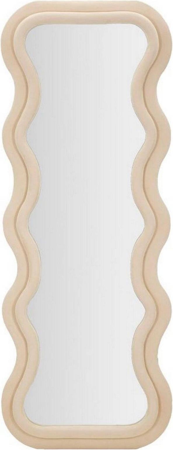 Dmora Spiegel Allen, Spiegel mit Rahmen, Wanddekorationsartikel, Spiegeldekoration, 60x6 h160 cm, Creme