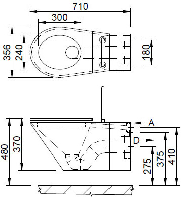 AZP Brno s.r.o. AZP Edelstahl-Toilette Wandmontage Sitzbrett schwarz / grau / barrierefrei AUZ 01, AUZ 01INV, AUZ 01.CS, AUZ 01 INV.CS , Farbe:Grau, Variante:Barrierefrei AZ000002-3