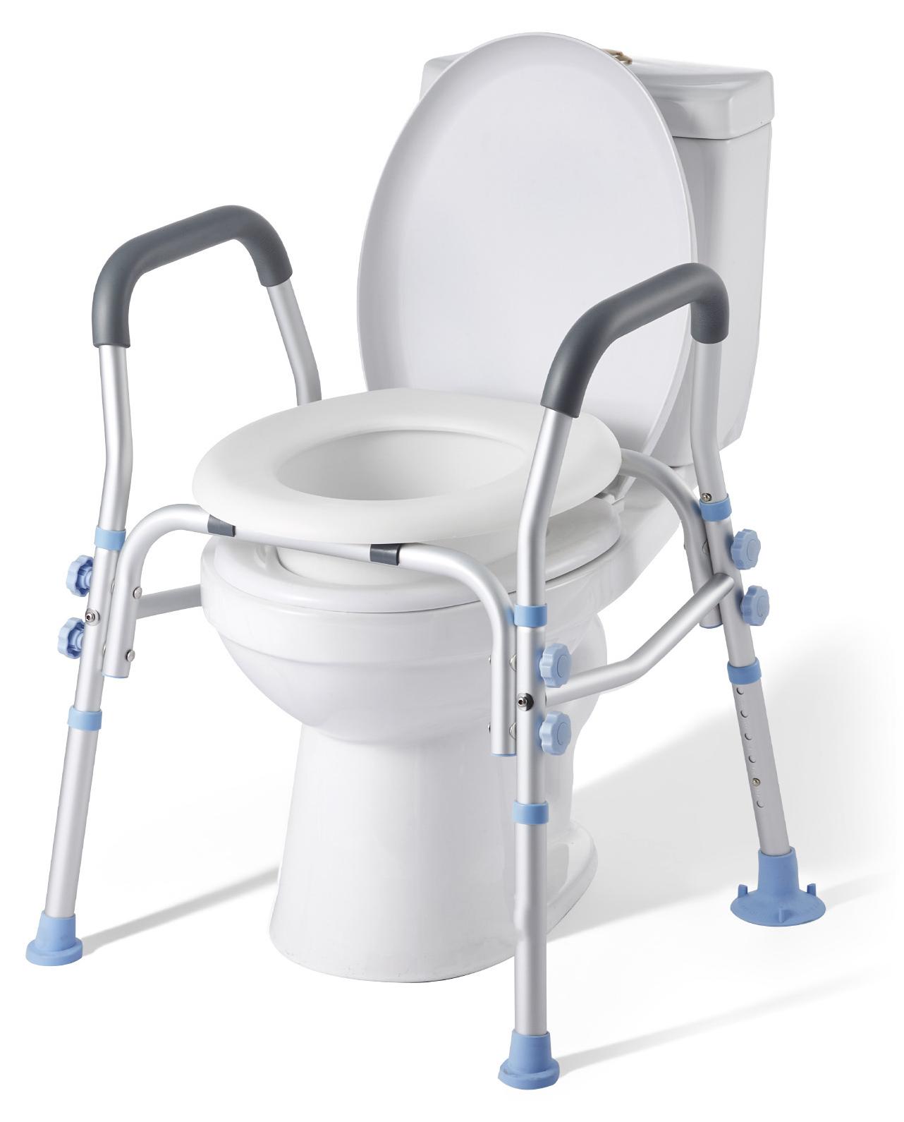 VEVOR Toilettensitzerhöhung Toilettenerhöhung mit Armlehnen & 136 kg Tragkraft & 4 Beinen