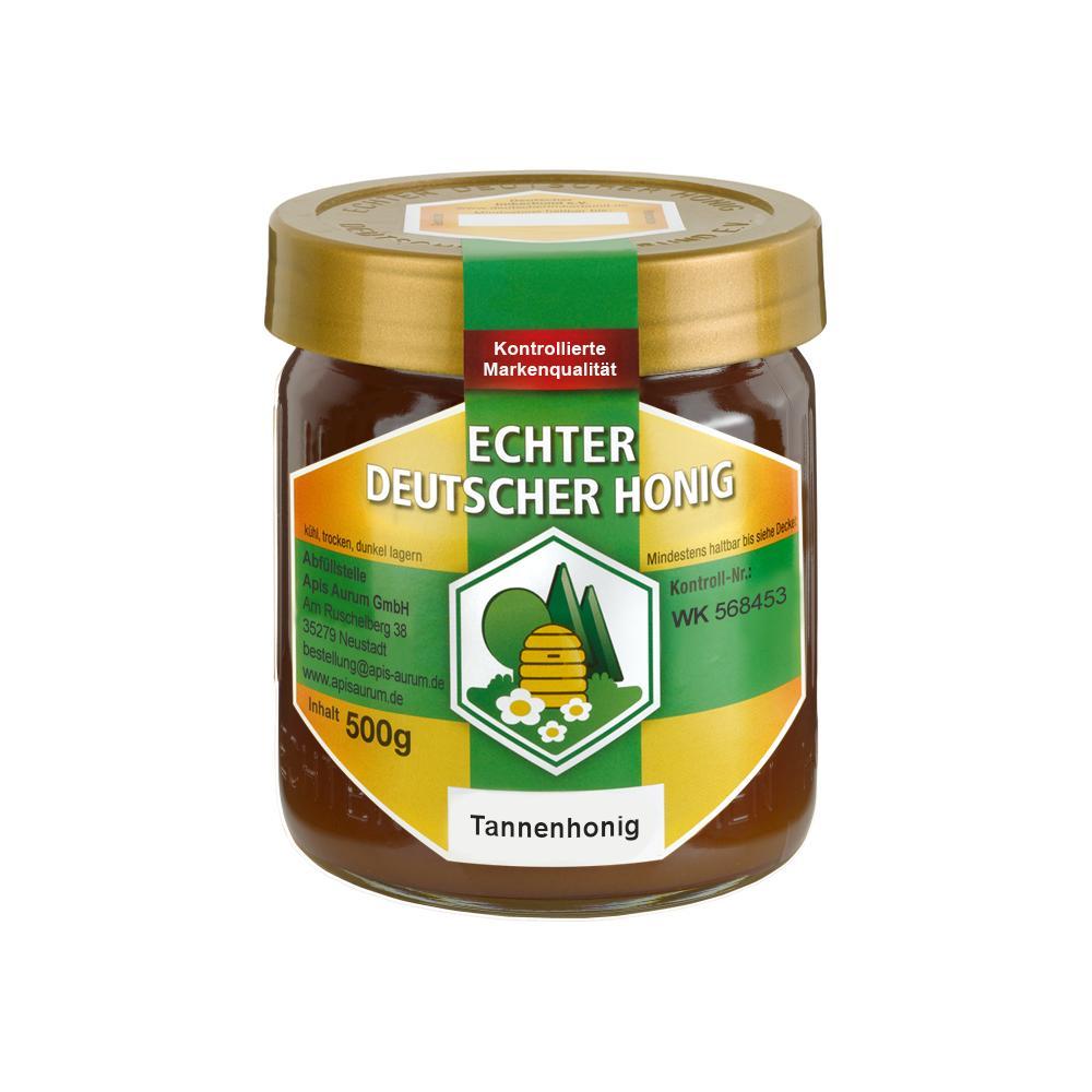 Apis Aurum GmbH Tannenhonig 500g im Glas - Echter Deutscher Honig