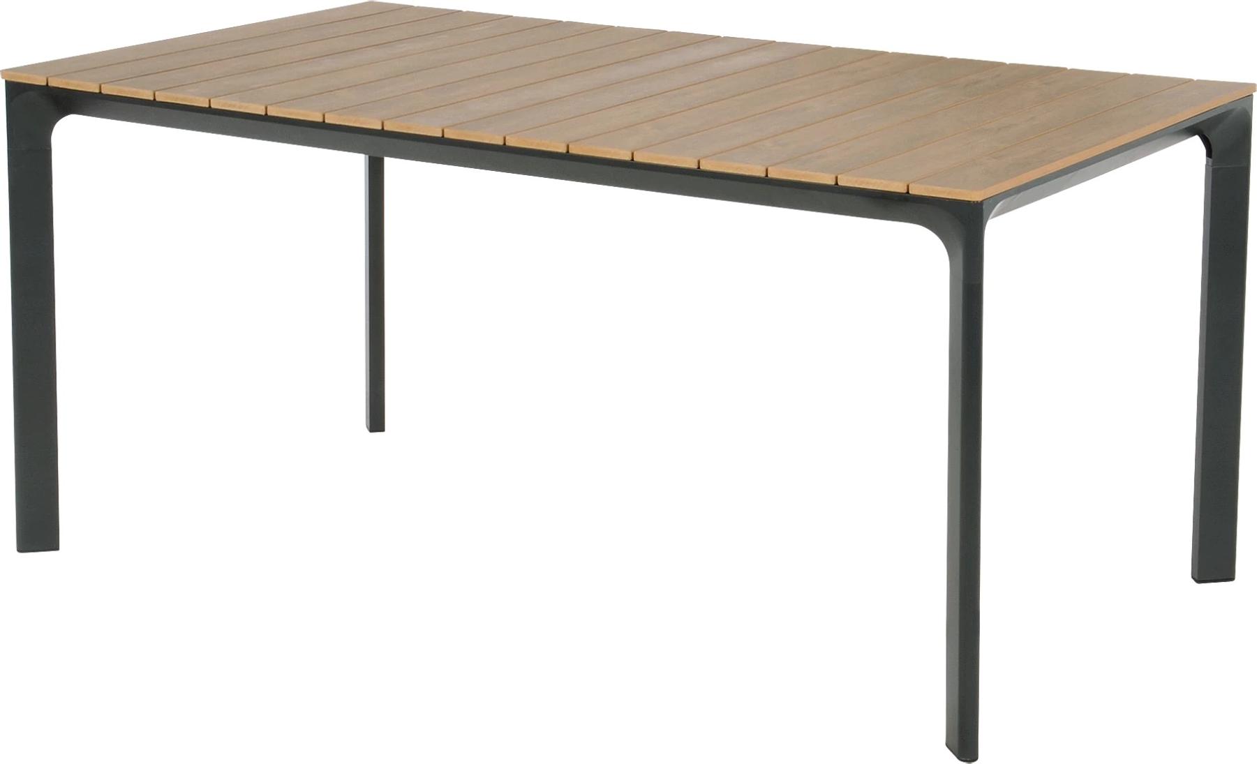 Gartentisch - 160x90cm - Aluminium & Polywood - Teakoptik