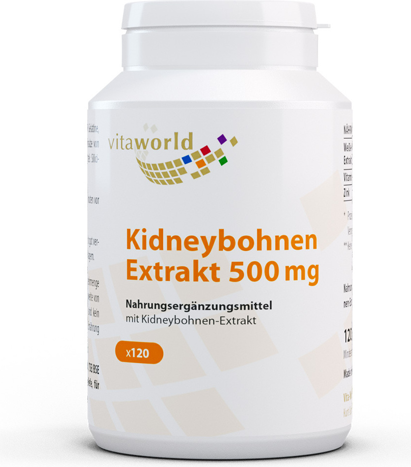 Vita-World Vita World Kidney Bohnen Extrakt 500 mg | 120 Kapseln | mit Vitamin C und Zink | vegan | gluten- und laktosefrei 09719230