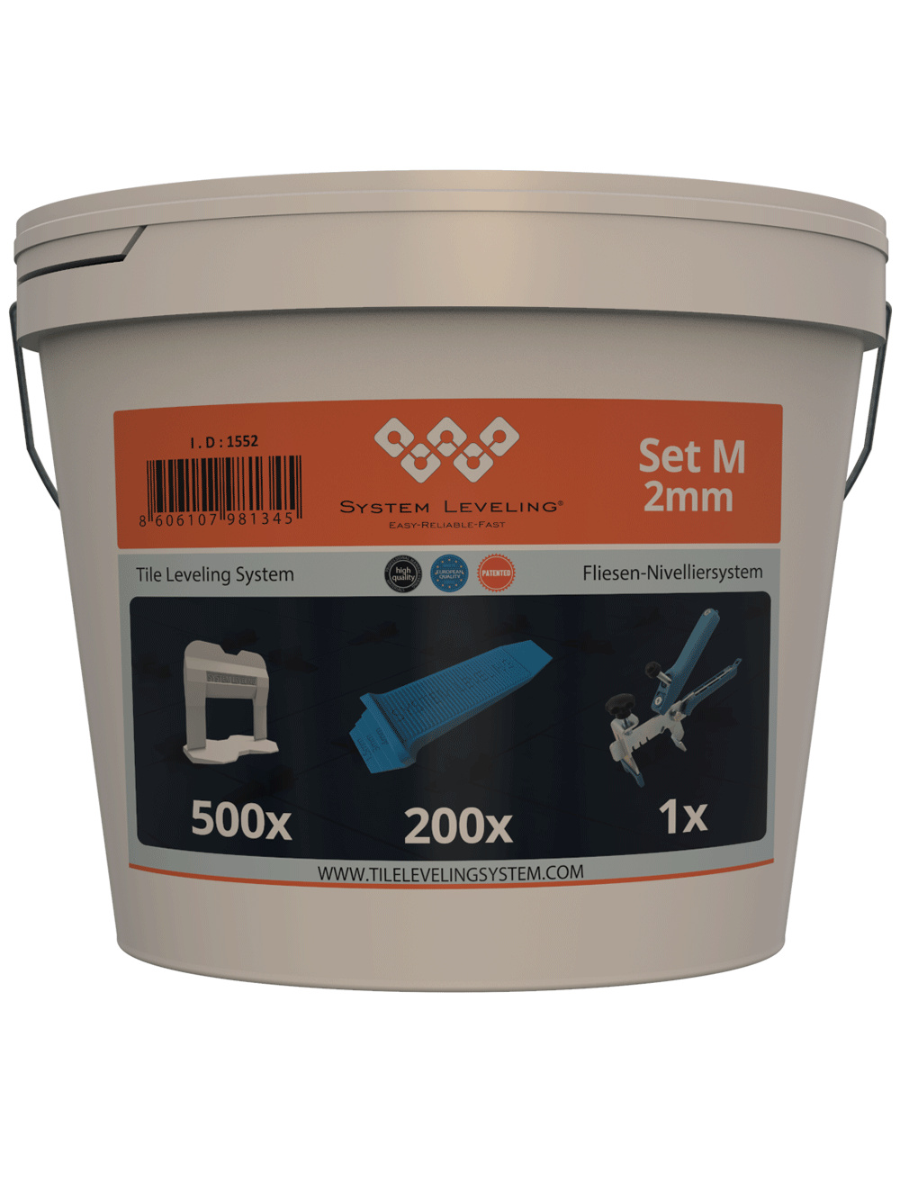 System Leveling Fliesen-Nivelliersystem Set M Fugenbreite 2 mm 1552