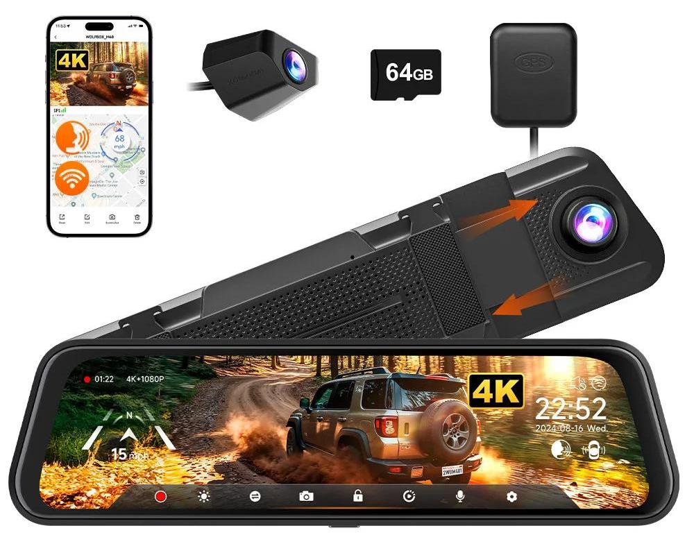 StarTech Dashcam Auto - M40 Dashcam - 4K vorn + 1080p hinten - 60 fps - 5 GHz WLAN & GPS - Sprachsteuerung & ADAS - 64 GB microSD - Ohne Hardwire-Kit - Rot
