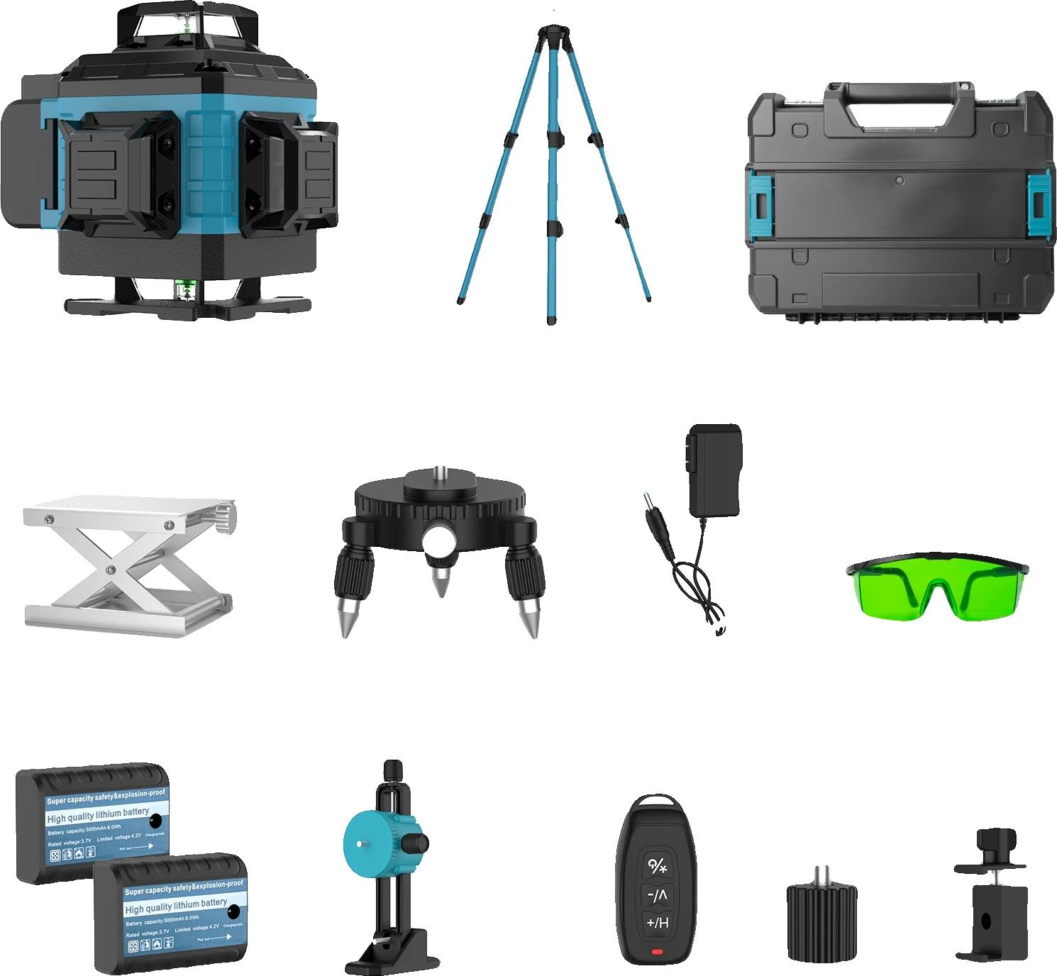 Laserová vodováha, 4 x 360° čiary, samonivelačná, 16 LINE