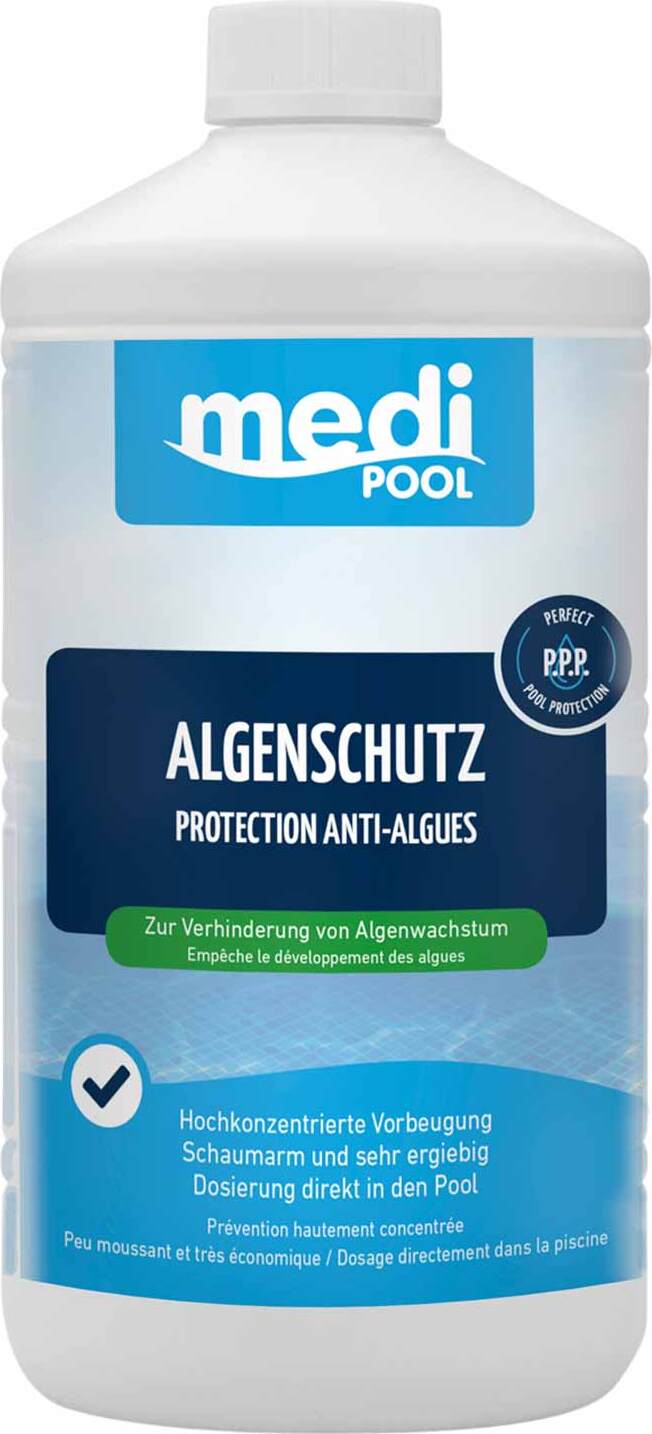 mediPOOL Algenschutz, Algenverhütung, Algenvernichter, Algenschutzmittel, Wasserpflege Inhalt:1 Liter 0604001MP