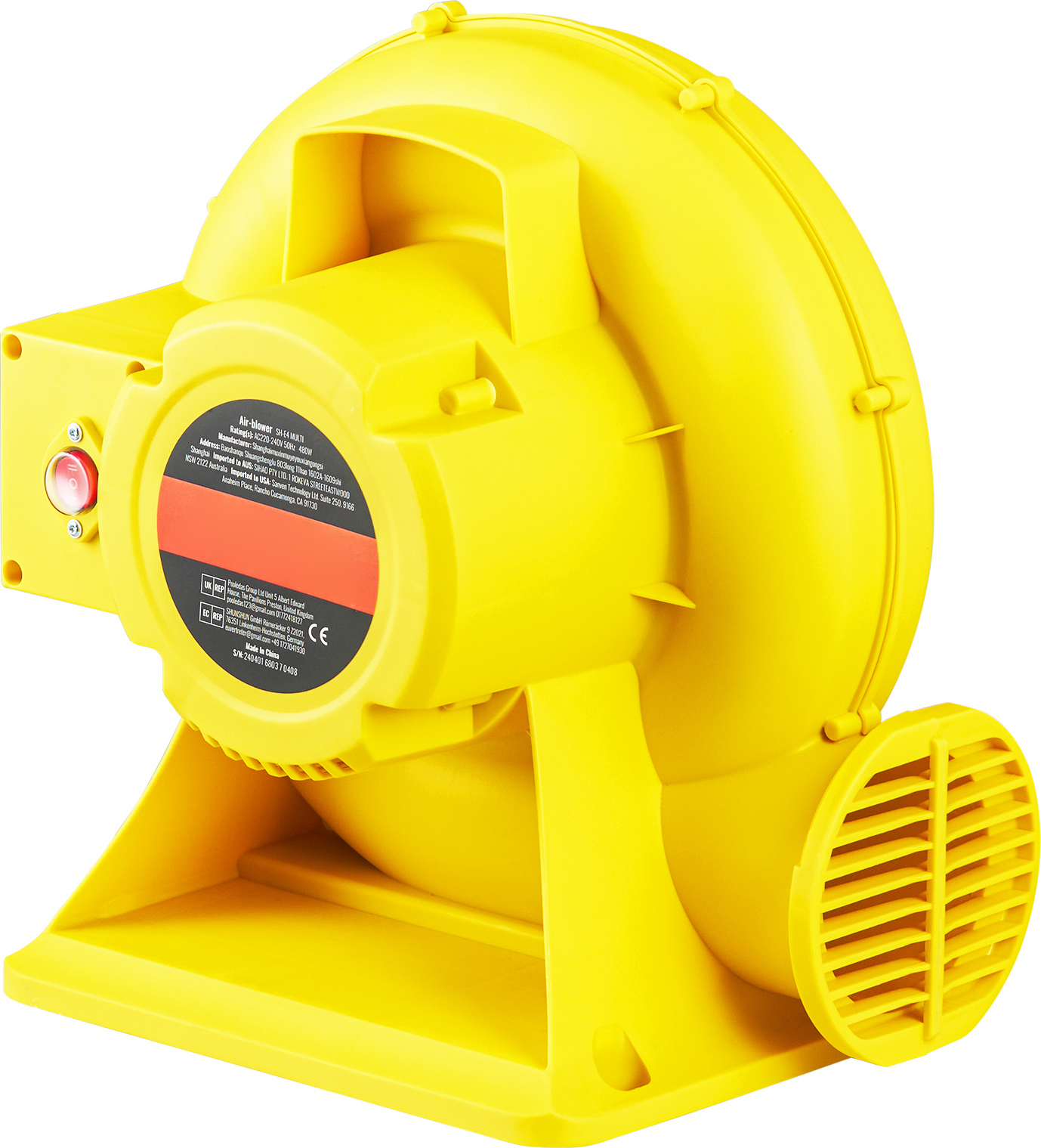 SucceBuy 450 W Luftgebläse für aufblasbare Hüpfburg, 0,6 PS Pumpe, Hochleistungs-Luftpumpe