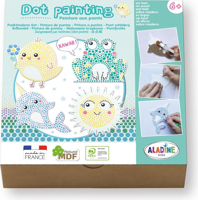 Aladine Dot Painting Set - Kawaii Malset für Kinder Holzformen AL85481
