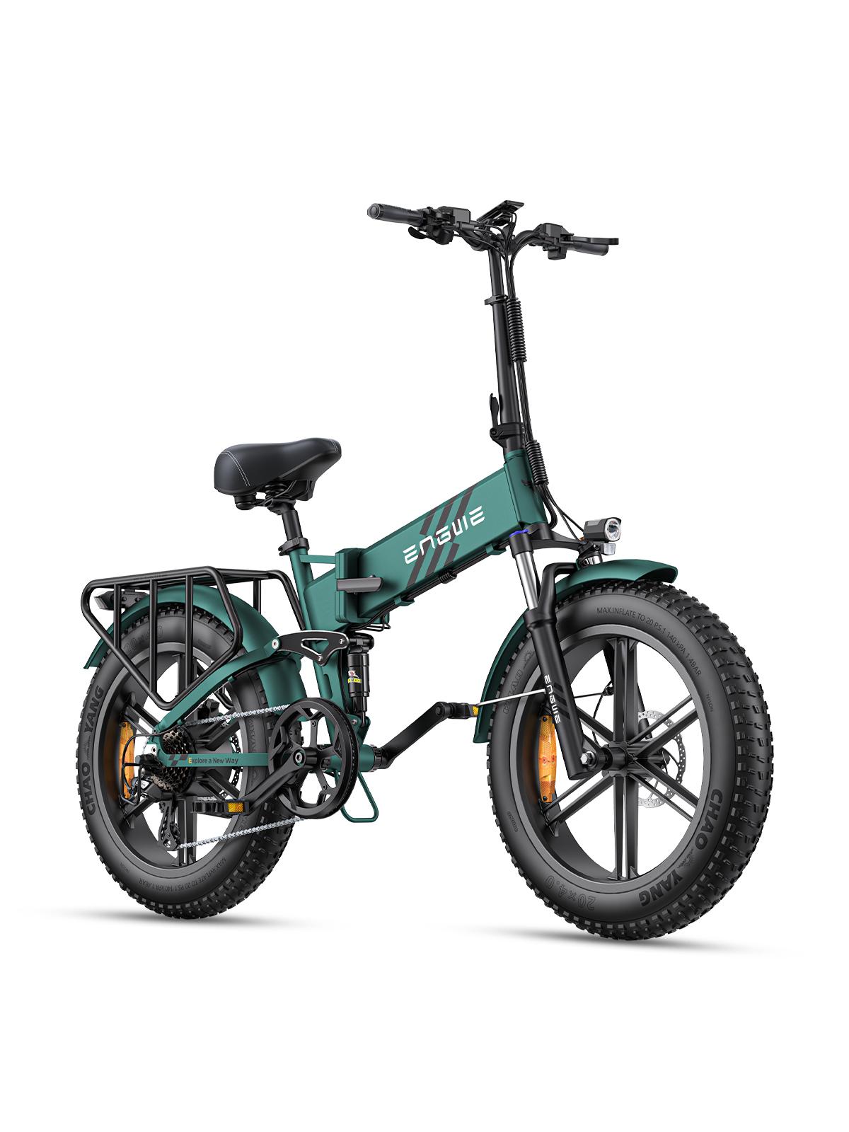 ENGWE Skladací elektrický bicykel s tučnými pneumatikami 20x4,0 palca, 16Ah batéria 110 koní, plné odpruženie, 8 prevodov SHIMANO, ENGINE Pro 2.0