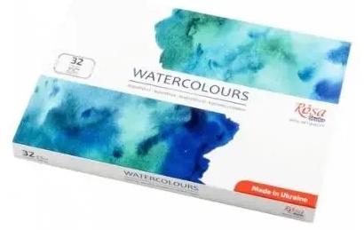 Aquarellfarben im Block, 32 Farben – Rosa