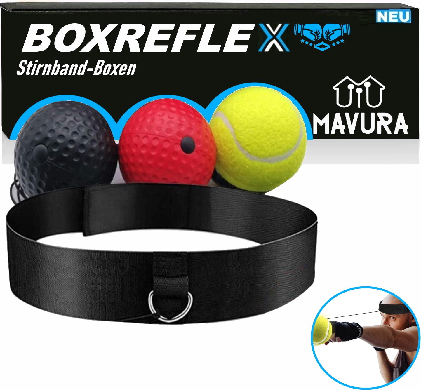 MAVURA BOXREFLEX Boxen Training Ball Reflex Reaktions Speed Fitness Punch Boxing [3er] A563