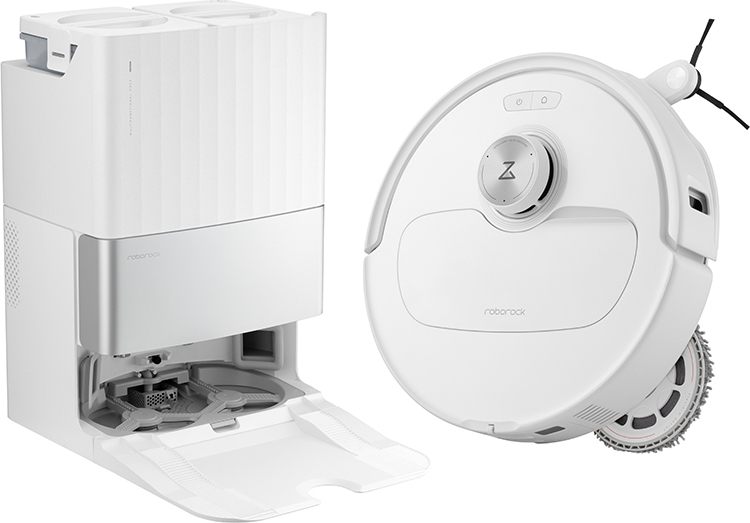 Robotický vysávač Roborock Qrevo Master 10000 Pa, AI vyhýbanie sa prekážkam, 60 ℃ umývanie horúcou vodou, FlexiArm, hlasový asistent Hello Rocky, dokovacia stanica All-in-One