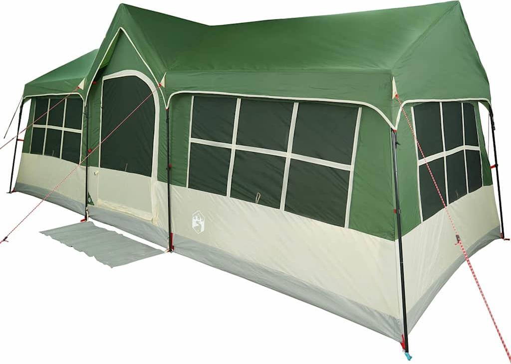vidaXL Familienzelt mit Dach Grün und Beige 622 x 295 x 238 cm