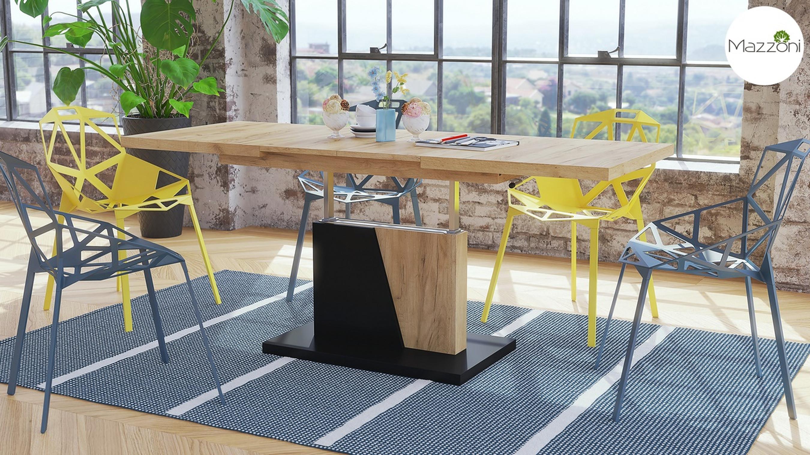 Mazzoni Design Couchtisch Grand Noir ausziehbar höhenverstellbar Tisch 120-180 cm Esstisch GraNoiEigoSwmt-V