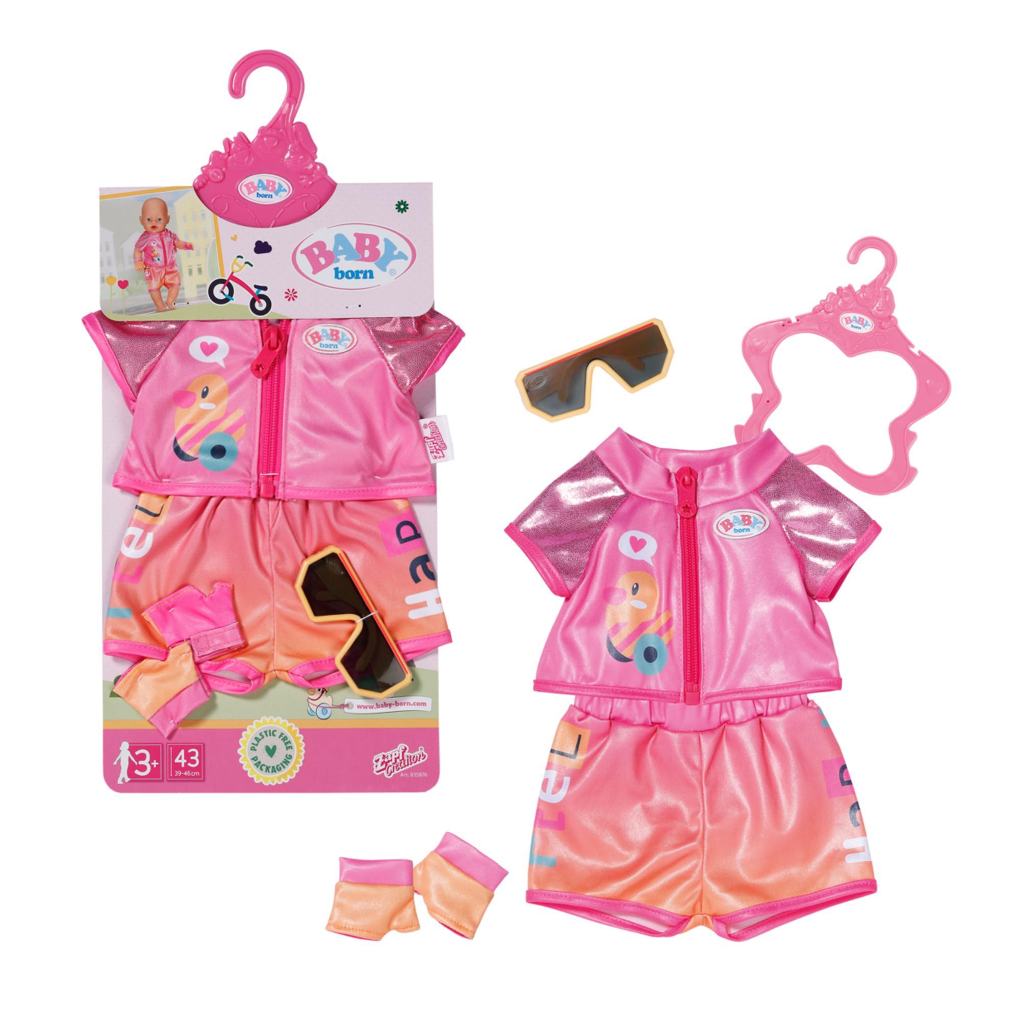 BABY born Fahrrad-Kleidung mit Brille und Handschuhen für 43 cm Puppen 835876