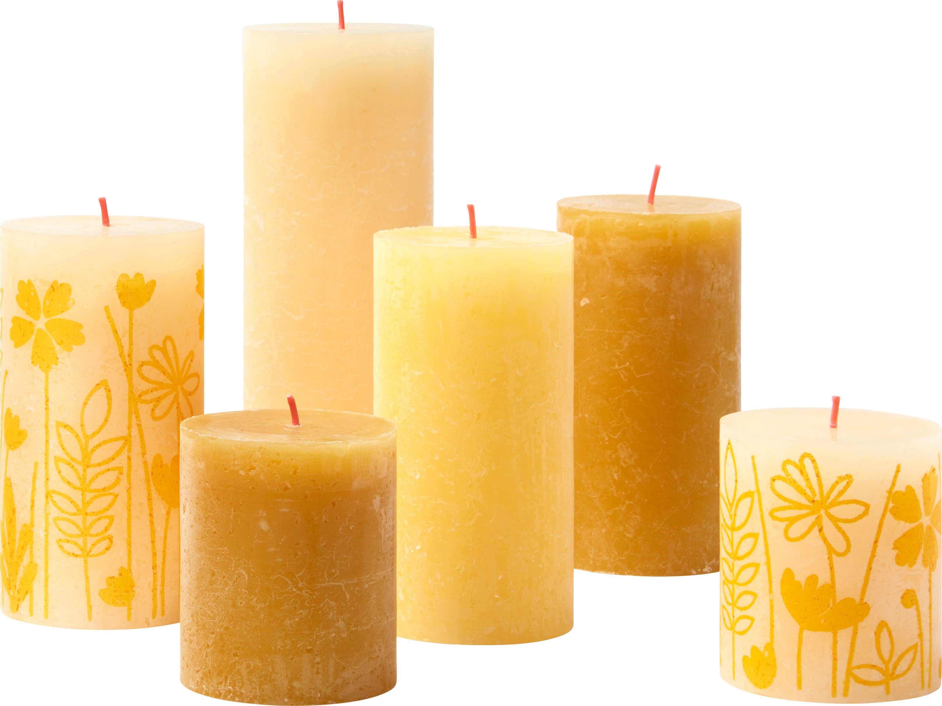 Bolsius 6er Set Kerzen, gelb
