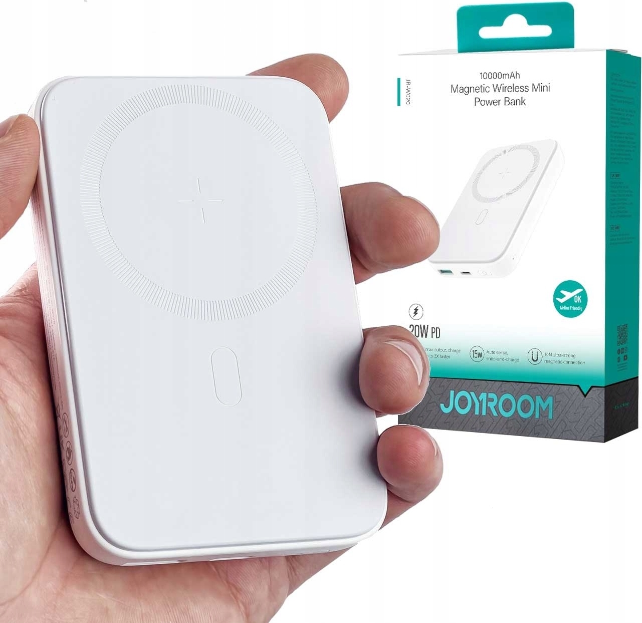 Powerbank Wireless Magnetic Powersafe 10000Mah Joyroom Weiss BELLA-B-0258