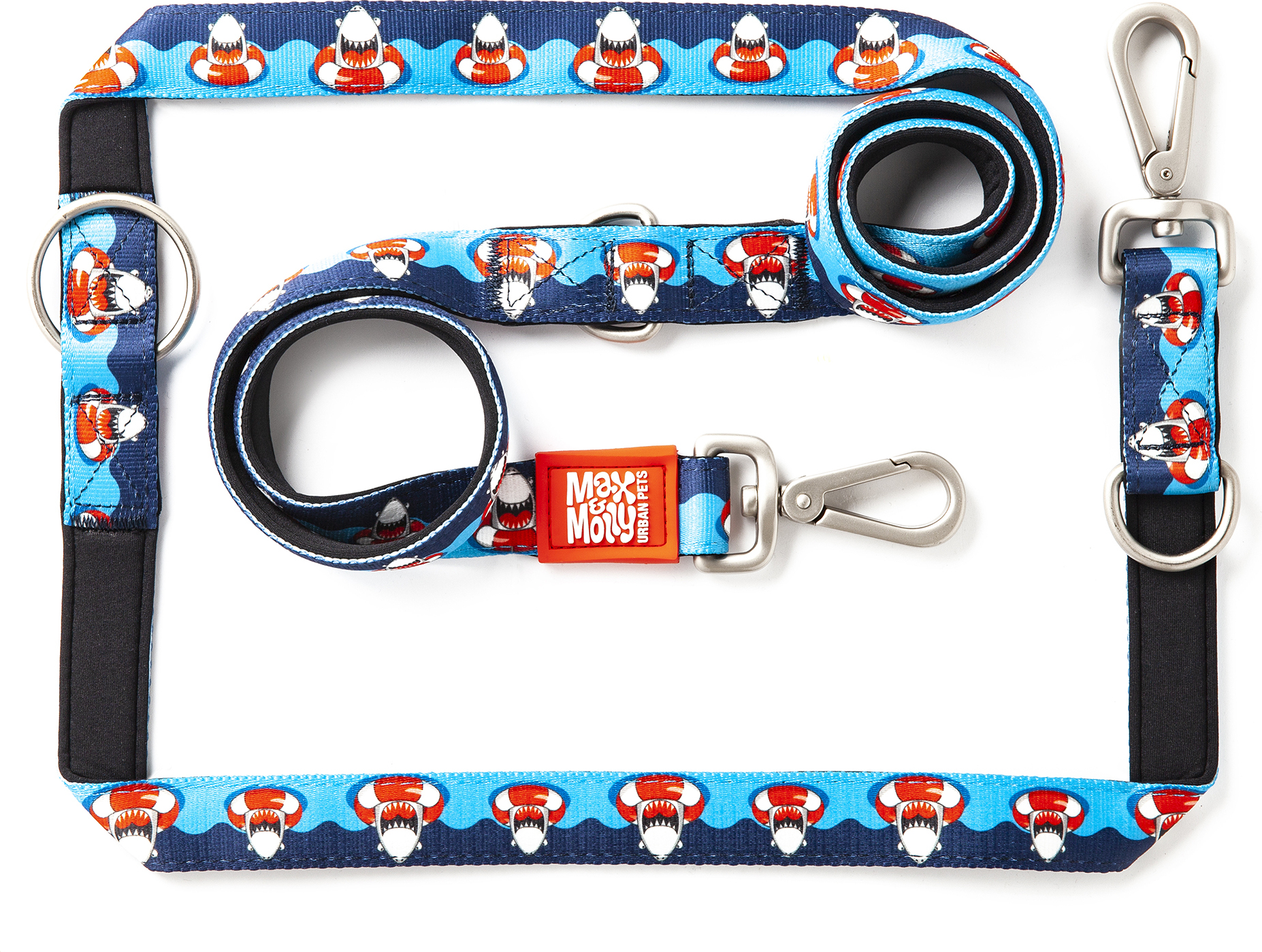 MAX MOLLY Max & Molly Switch Leash, Frenzy the Shark, Größe L