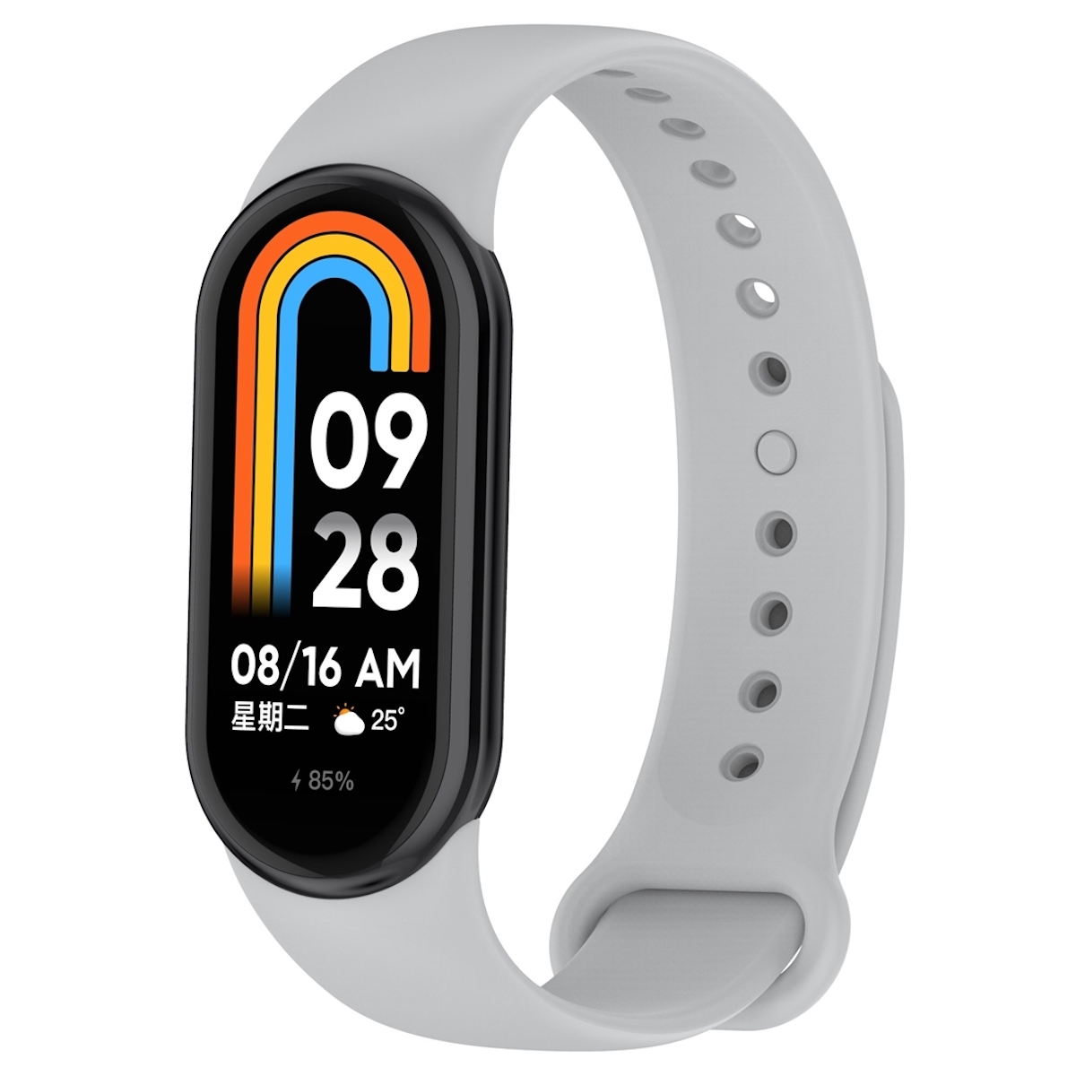 Pre Xiaomi Band 8 Premium Sport Silicone Watch Strap Grey New