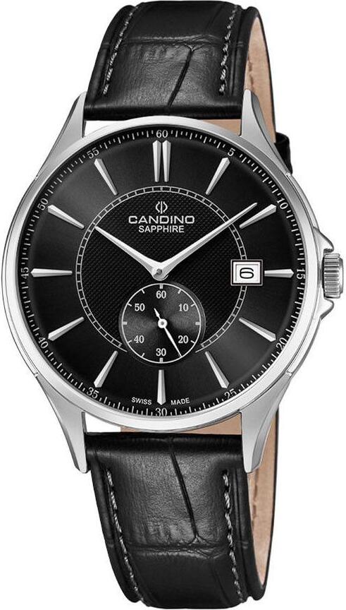 Festina Candino Herren Armbanduhr Lederarmband schwarz Swiss Made C4634/4
