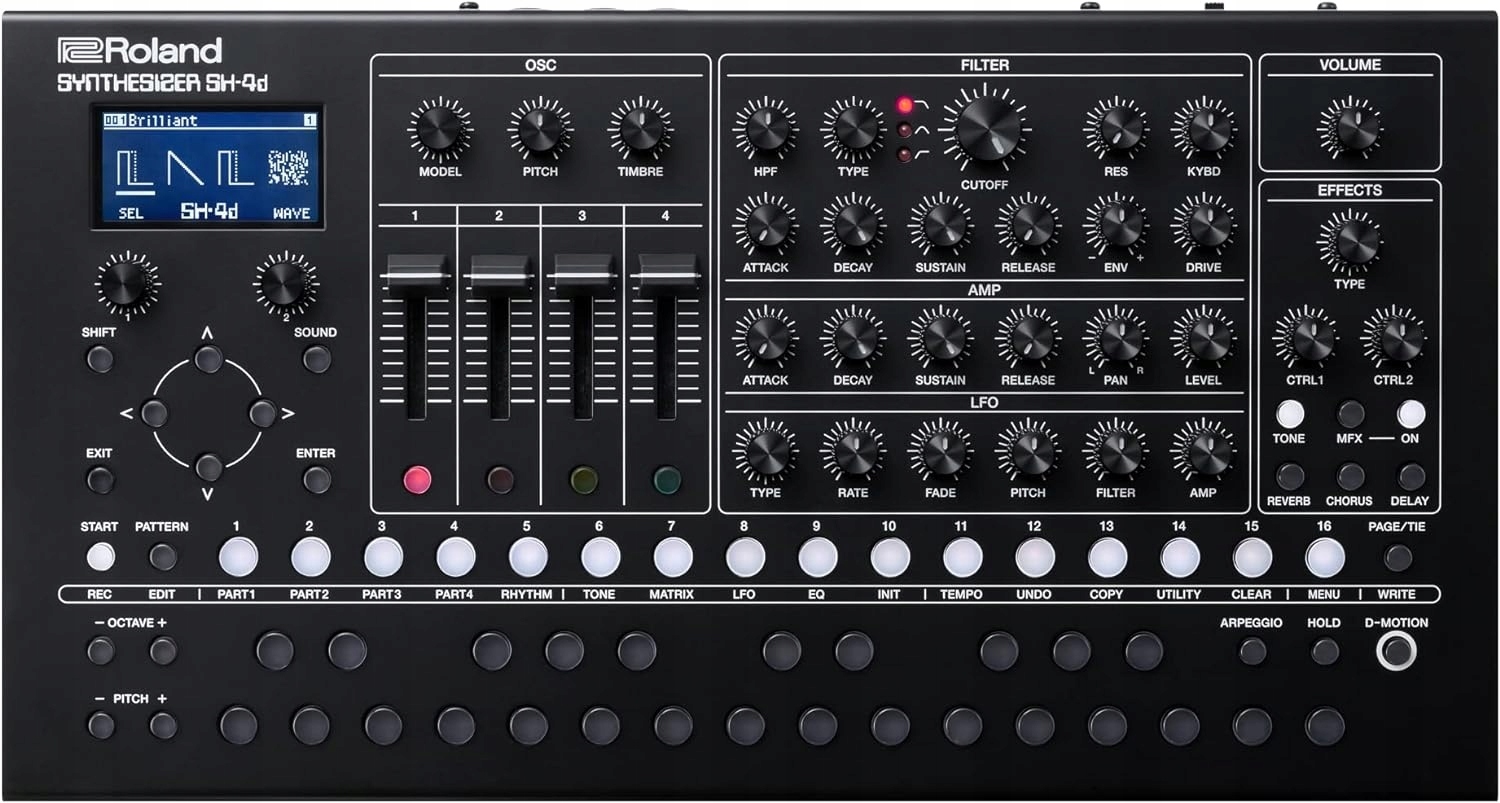 Roland SH-4d Desktop Synthesizer mit Sequenzer sh4d