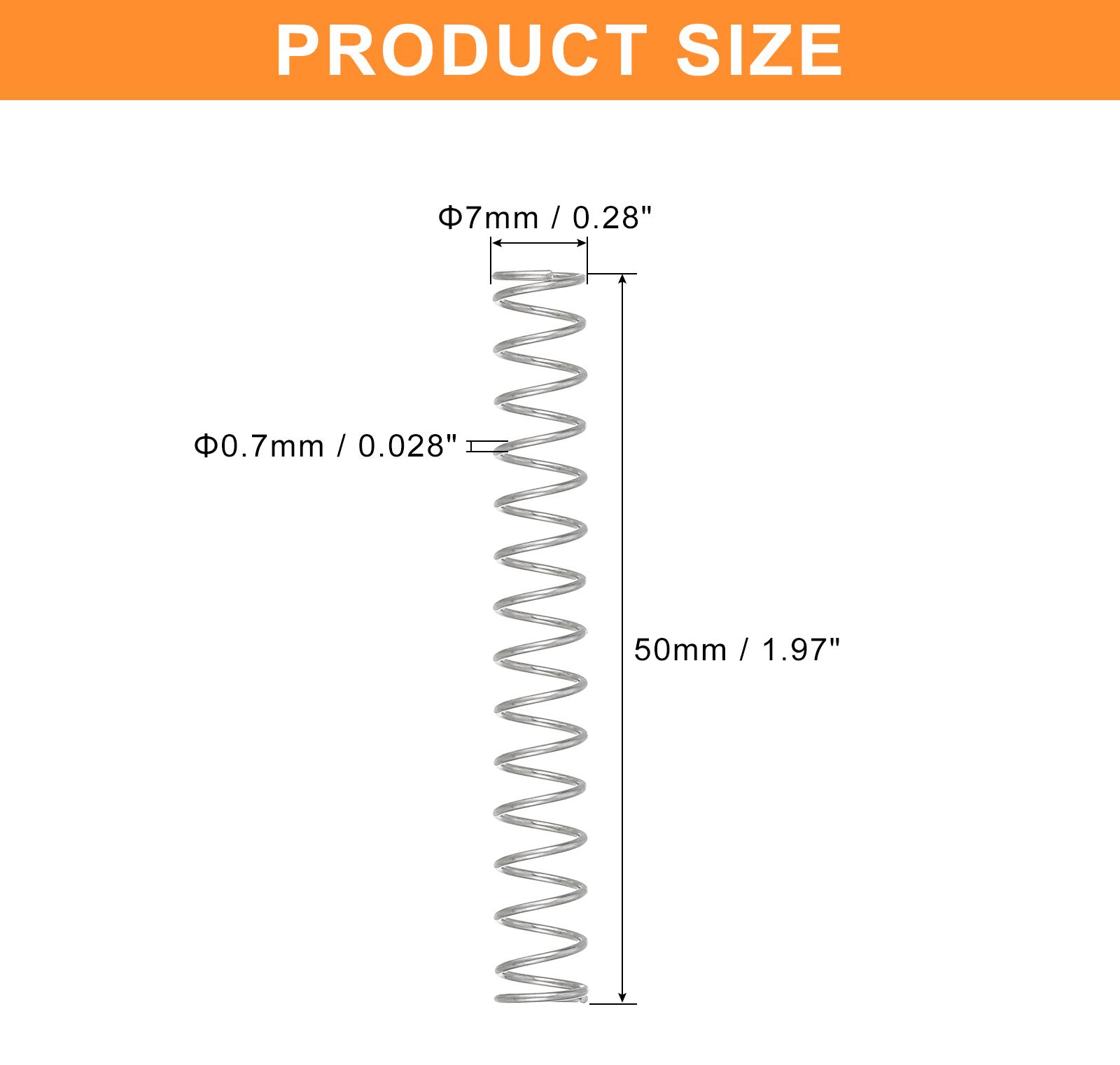 F FIERCE CYCLE 5 St¹ck Druckfeder, 0.7 x 7 x 50 mm Druckfedern Feder Federn Zugfeder Zugfedern Spring Spiralfeder Spiralfedern Sprungfeder Stahlfeder 304 Edelstahl, Silber a24050800ux1987