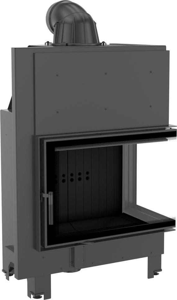 Oceľový krb KRATKI MBA pravý 17 kW Ø 200 čierny thermotec