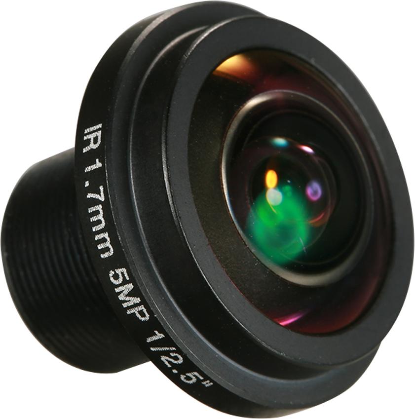 Cocosity Denash 1,7-mm-Fisheye-Objektiv, 5-MP-Weitwinkel-CCTV-Kameraobjektiv, M12-Montage, Einfache Installation, HD-Bild, Kostengnstig, 180-Panoramablick