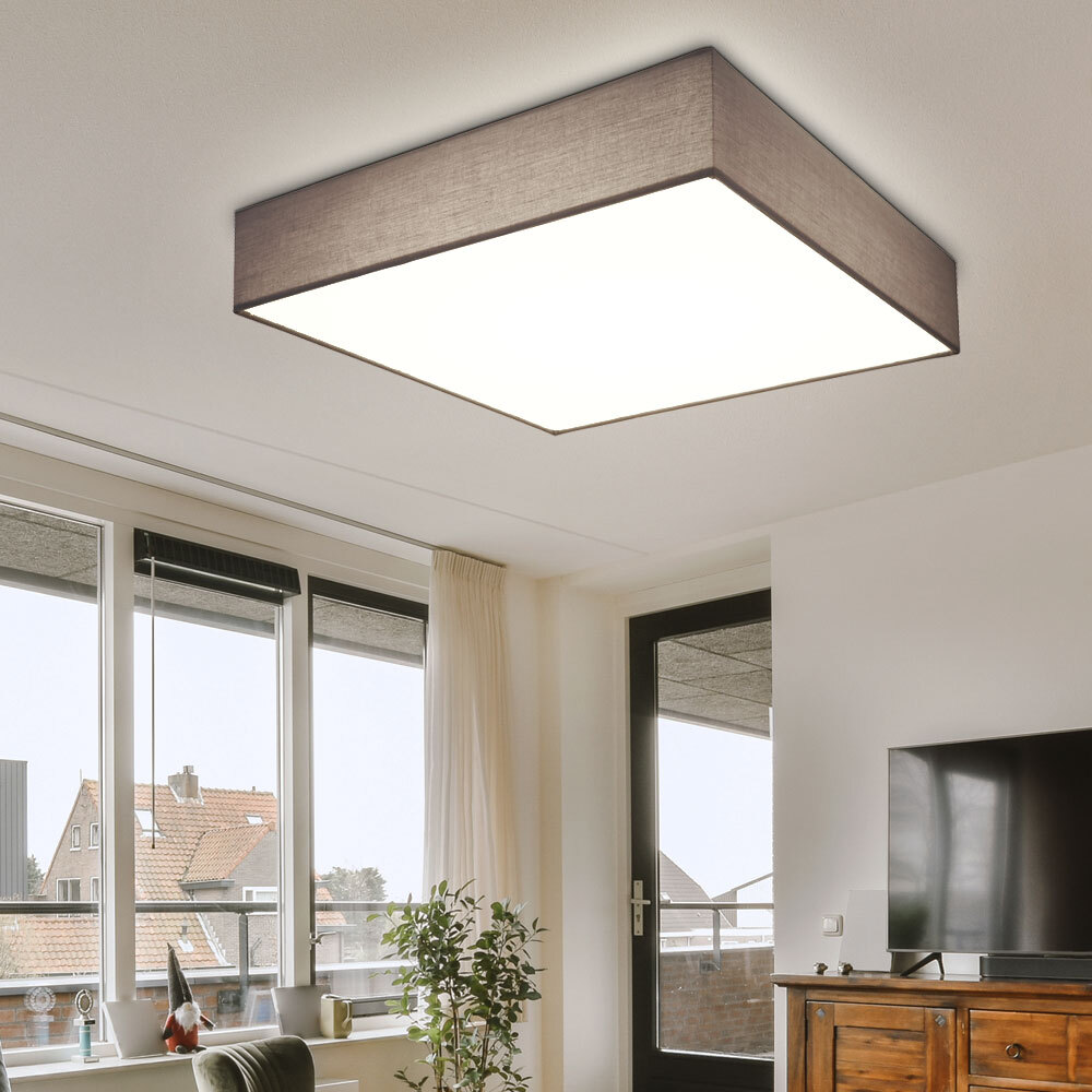 Globo LED Deckenlampe, Stoff, quadrat, L 50 cm 128979