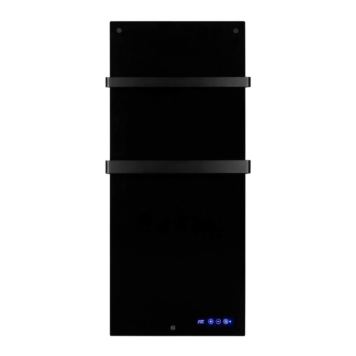 Infrarotheizung EUROM Sani 600 46,5 x 115 cm schwarz 600 W mit Wi-Fi und 2 Handtuchhaltern SANI 600 WIFI/350357