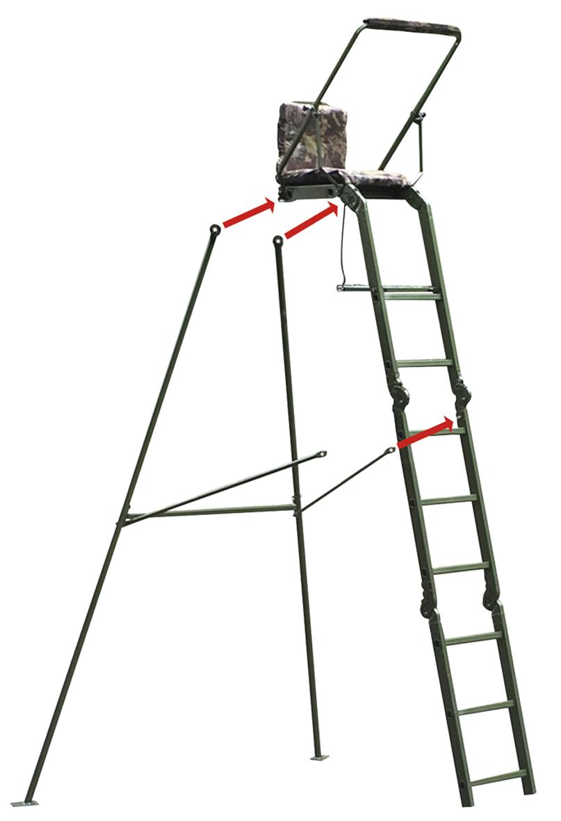 Berger & Schröter | Freistehendes Erweiterungsset zur Ansitzleiter, olivgrün, Metallgestellgewicht ca. 10 kg 31746