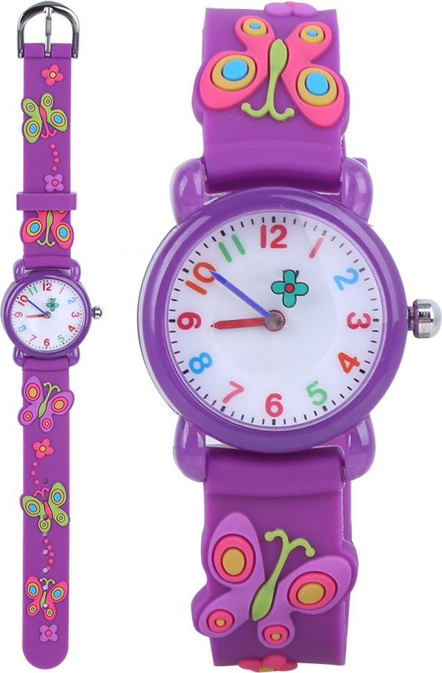 Vodotesné detské kreslené hodinky, roztomilý nádherný vzor, detské zápästie, darček, fialové