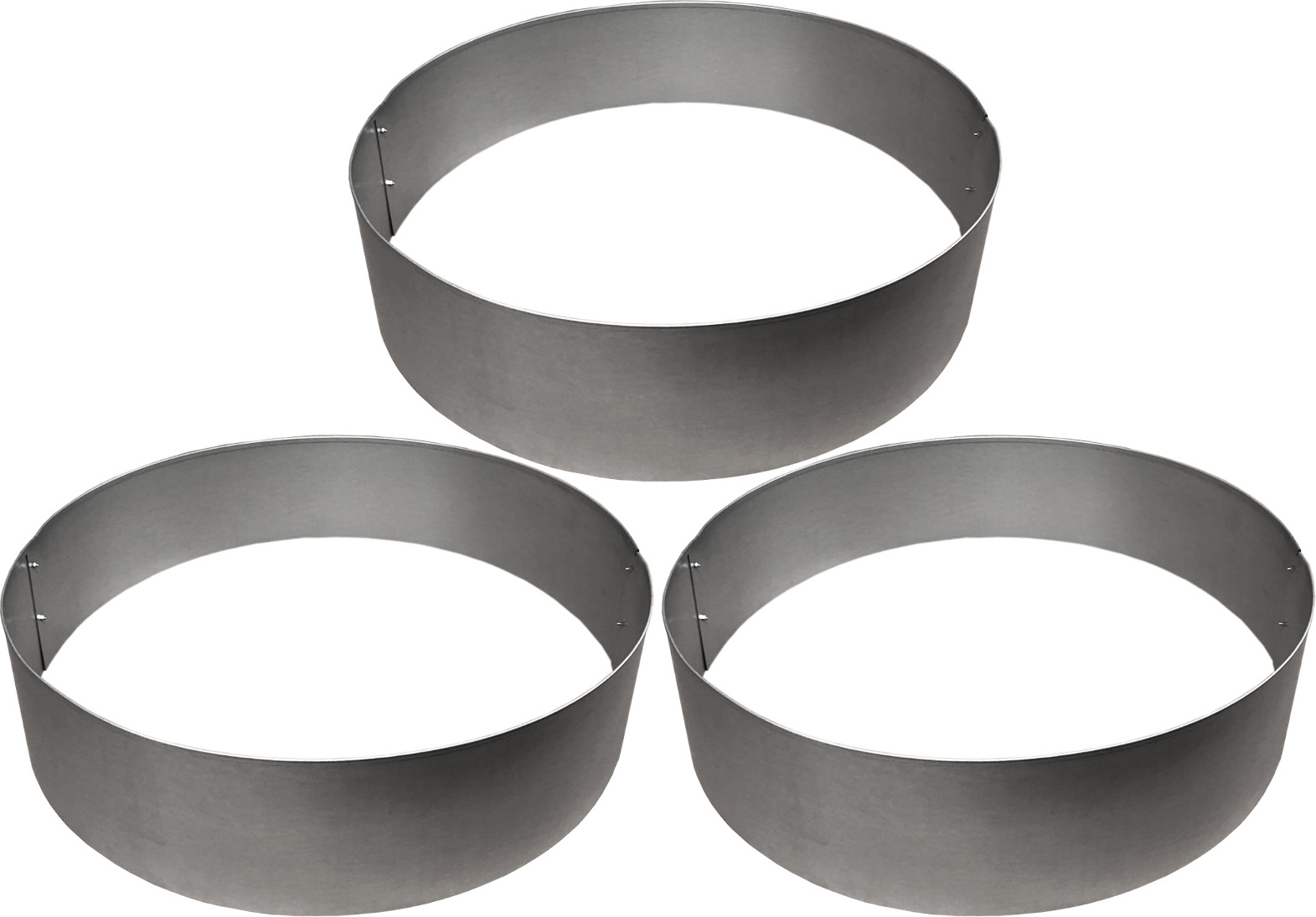 Metalltechnik Dermbach Rasenkanten Baumring Metall Kreis Ø 75 cm x 17,5 cm verzinkt - 3er 40059