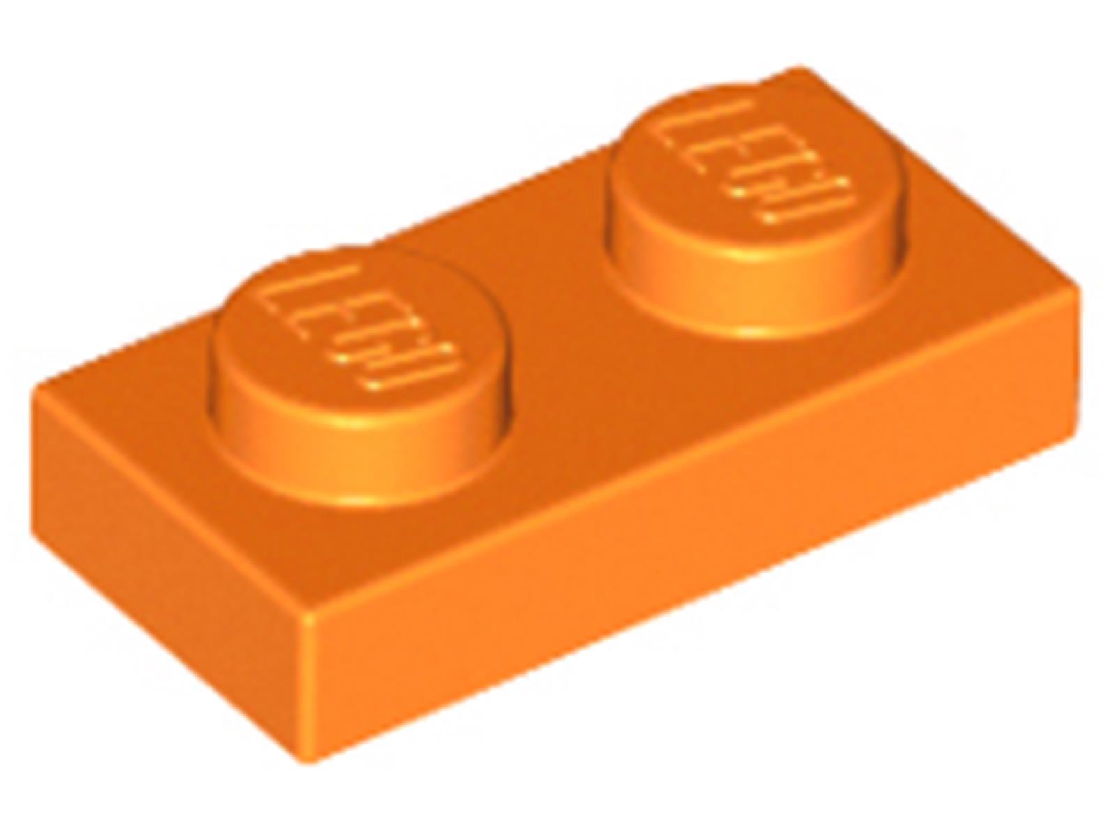 Lego® 100x 1x2 dosky 3023 - Doska oranžová - oranžová