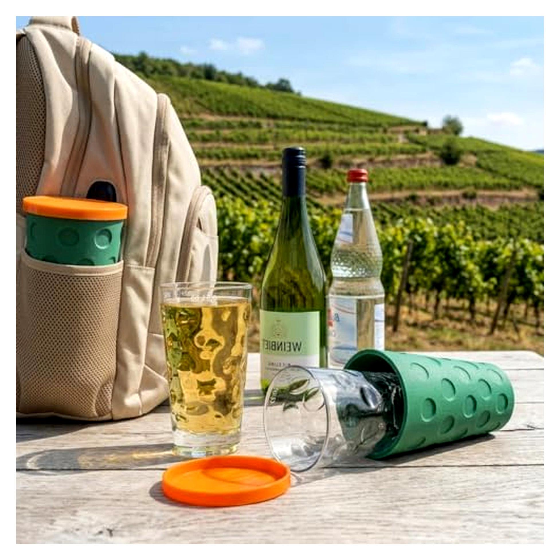 Markenlos Grüne Dubbeglas Transportbox - Dubbebox aus der Pfalz - Kunststoff - Box für 0,5 Liter Dubbegläser