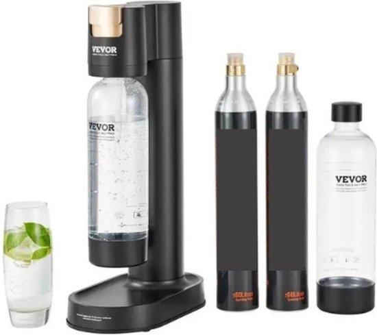 OEM Koolzuurhoudend Wasser - Selbstgemachtes Mineralwasser - Wasserfilter - Frischdränkautomat - 2 x 1L Wasserflaschen und 2 CO2-Gasflaschen, Gas nicht inbegriffen - Schwarz 2026