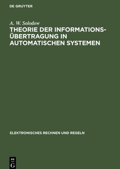 De Gruyter, Mercury Learning And Information Theorie der Informationsübertragung in automatischen Systemen