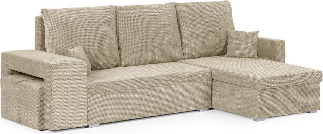 Komfortwelt DOTEX2 Ecksofa mit Schlaffunktion - Cappuccino N-DOT2-DOT22-B