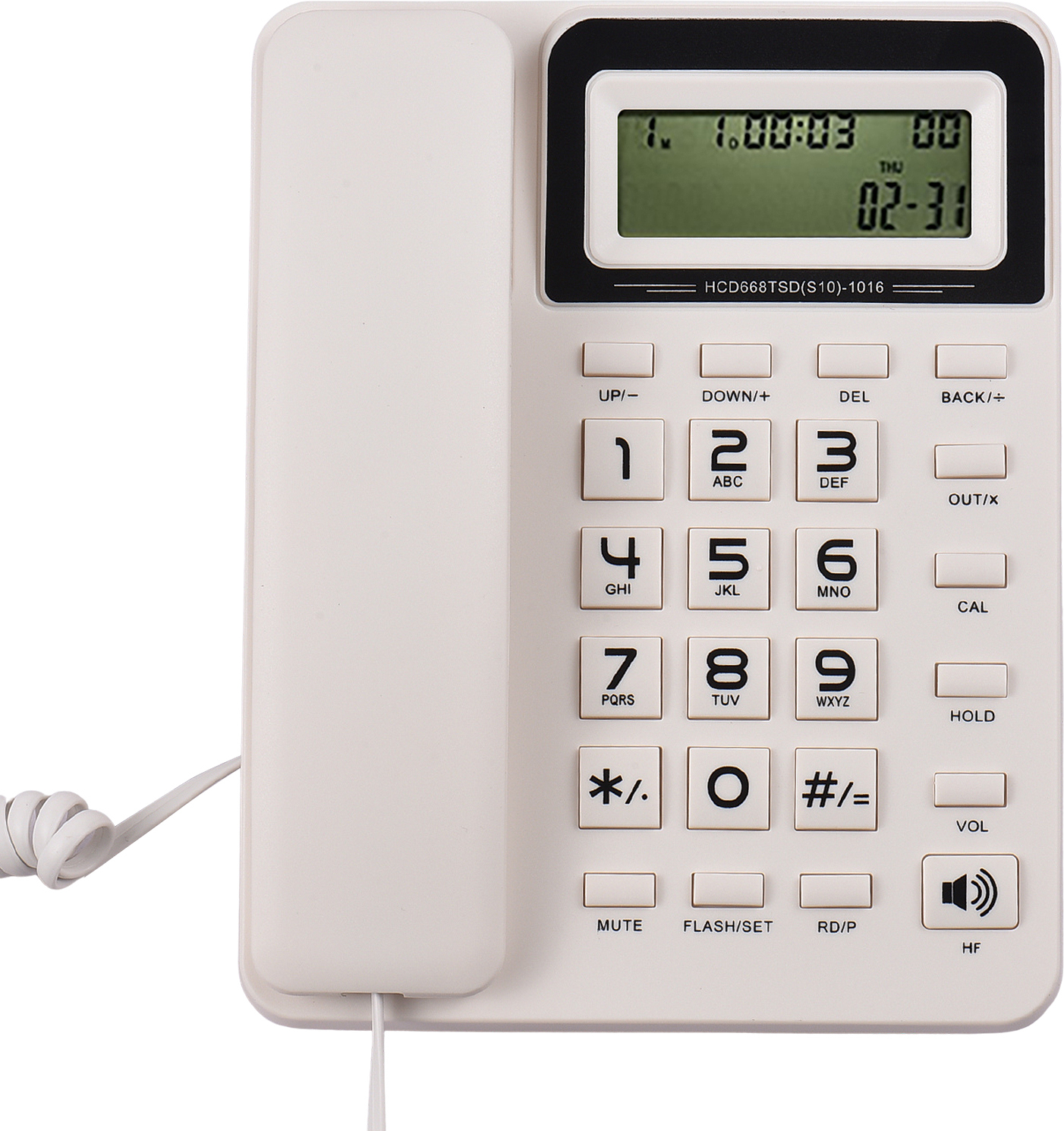 VBESTLIFE Schnurtelefon Für Wandmontage - Klassisches Festnetz Mit Wahlwiederholung & Stummschaltung - Weiß