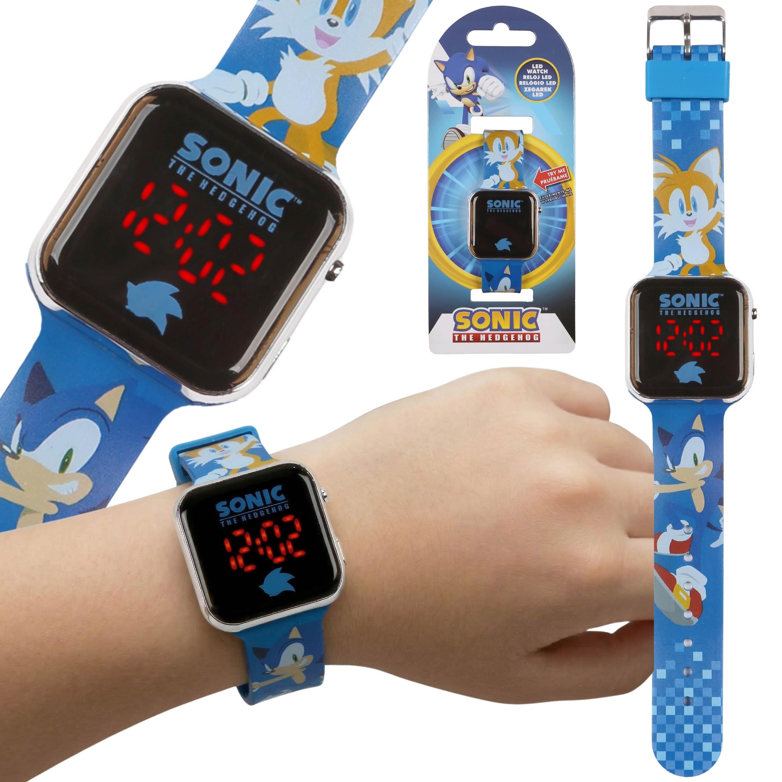 sarcia.eu SONIC the Hedgehog Digitale Armbanduhr für Jungen in Blau, LED-Uhr mit Datum und Uhrzeit