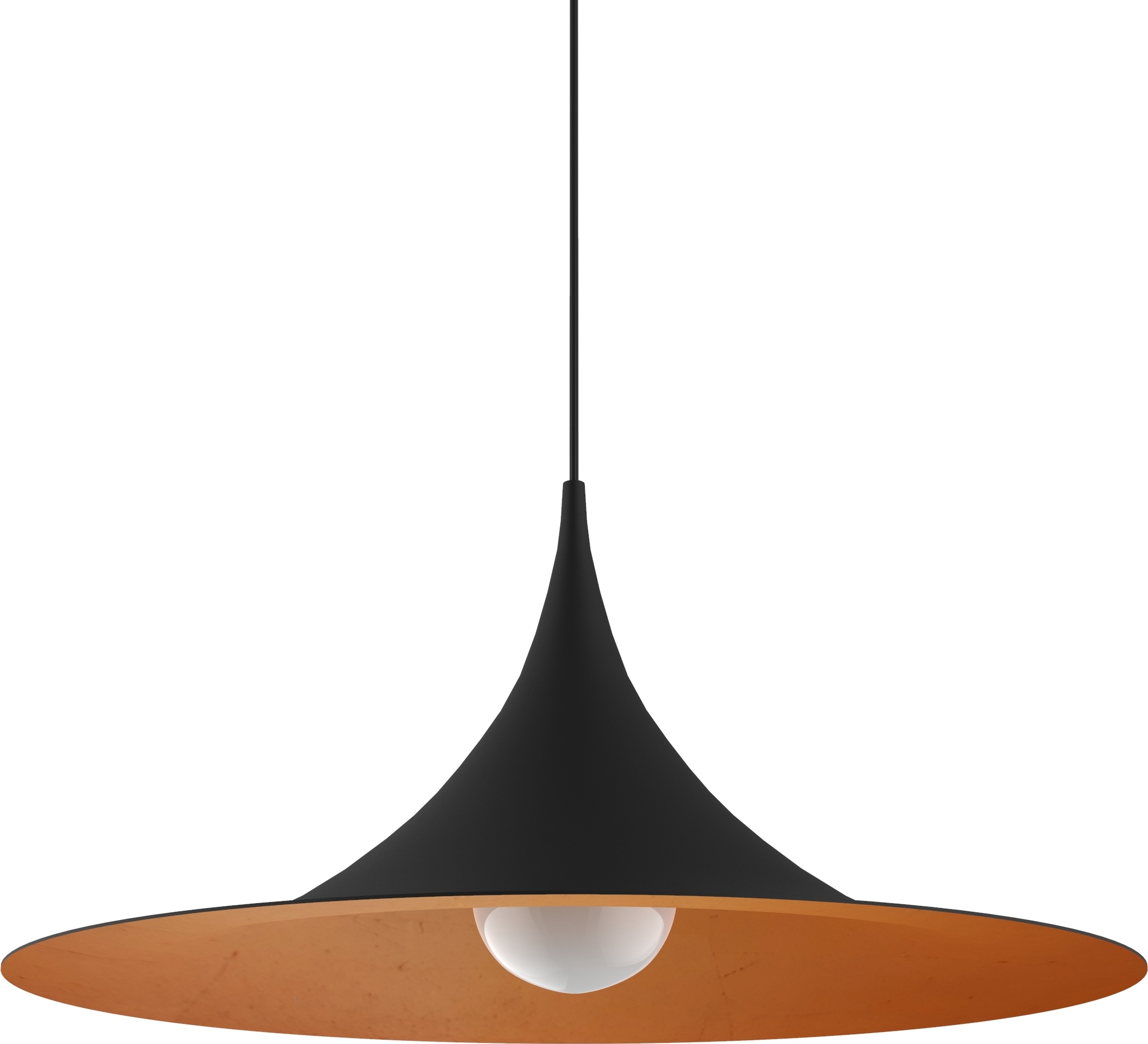 Lumicom Pendelleuchte Louie aus handaufgetragenem Blattmetall, 57 cm breit, 27 cm hoch 103001000479