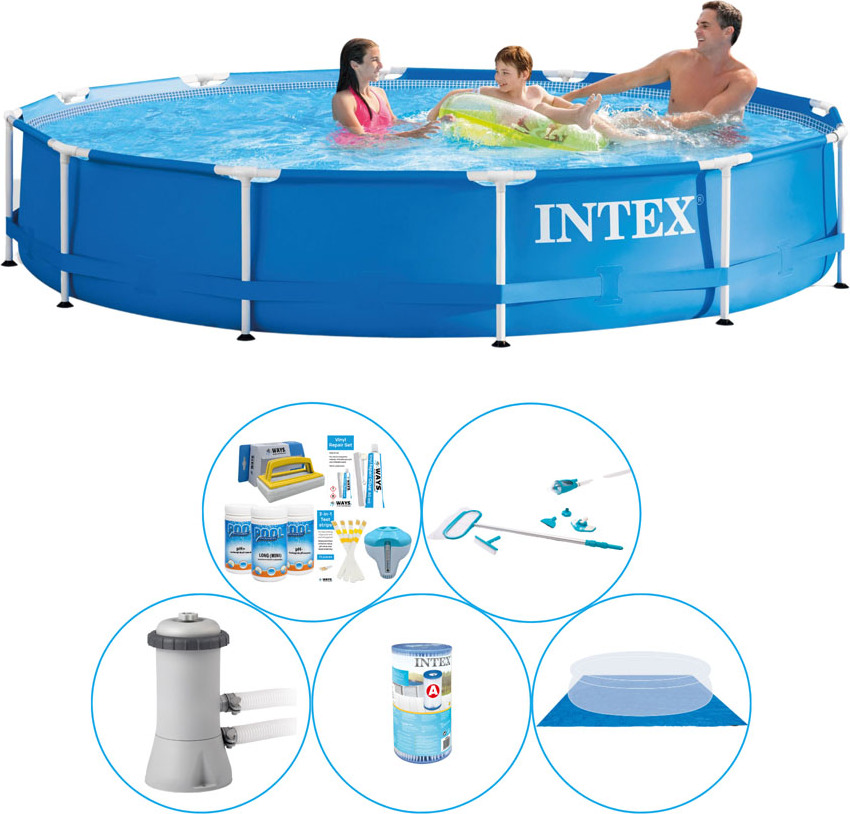 Intex Kovový rám Round 366x76 cm - 6-dielny - Bazén s príslušenstvom