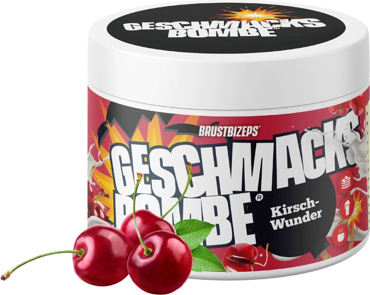 BRUSTBIZEPS Geschmacksbombe – Zuckerersatz Geschmackspulver, Vegan & Glutenfrei, Kirsch-Wunder 200g
