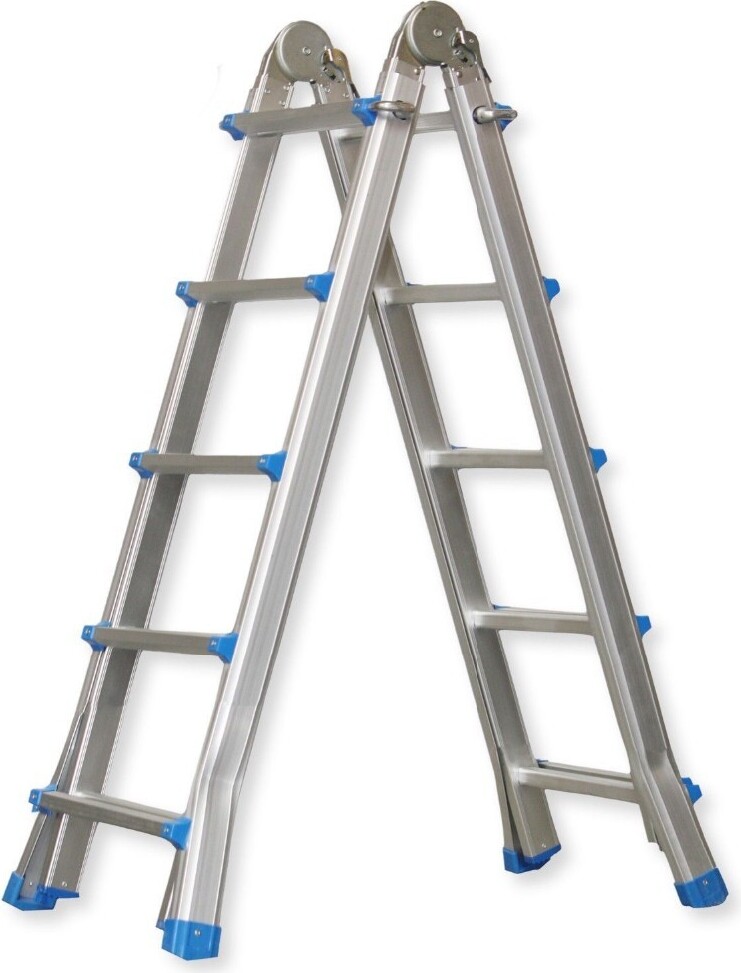 Vago-Tools VaGo Klappleiter Teleskopleiter Stehleiter 4x5 Mehrzweckleiter Alu Leiter