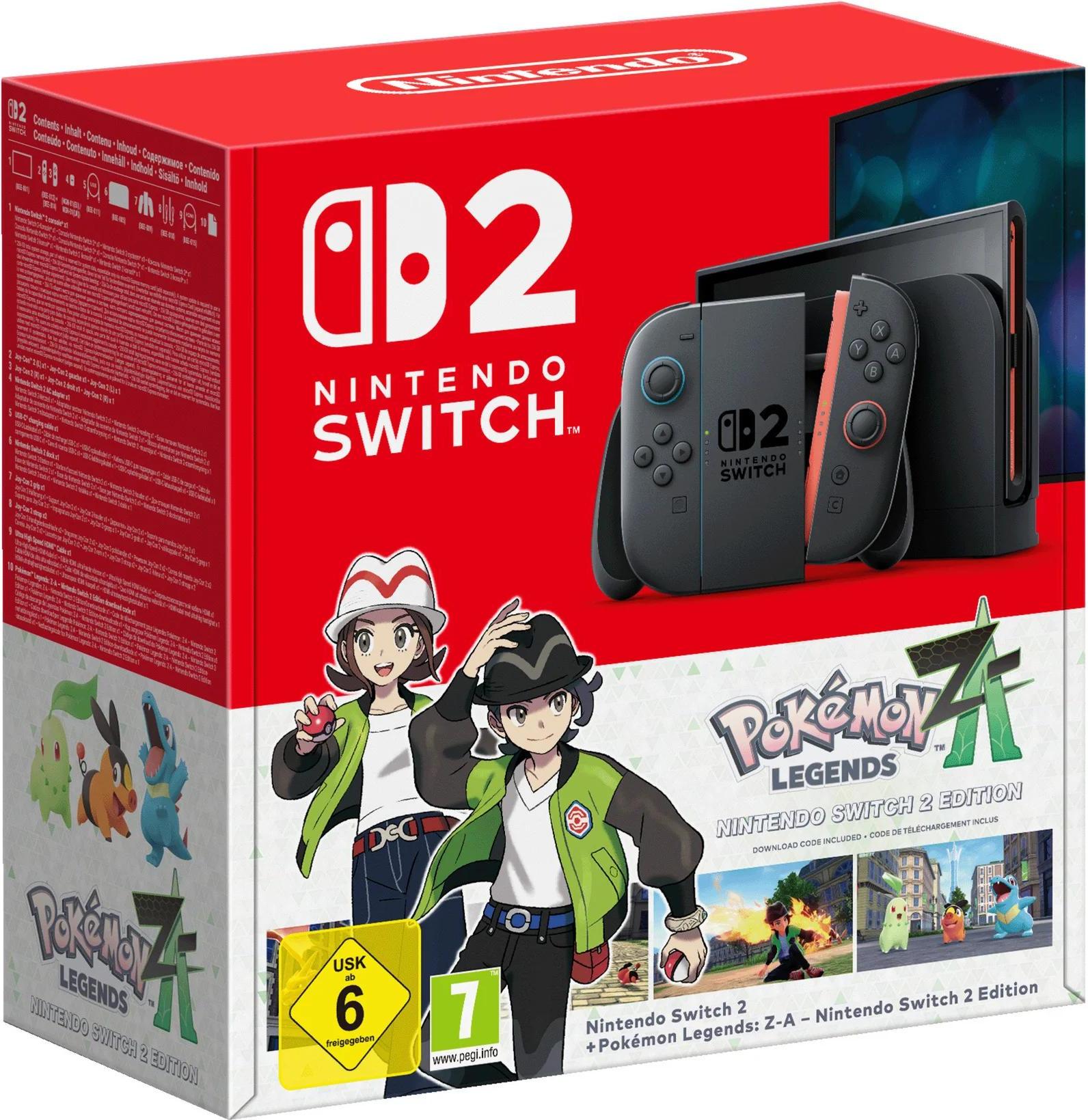 Nintendo Switch 2 + Pokémon Legends: Z-A: Switch 2 Edition, Nintendo Switch 2, Čierna, Analógový/digitálny, D-pad, Tlačidlo domov, Tlačidlo ponuky, Tlačidlo vypnutia, Tlačidlá, LCD