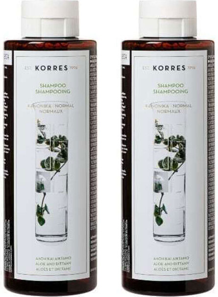 Korres Shampoo für normales Haar mit Aloe und Diktamo - 2x250ml