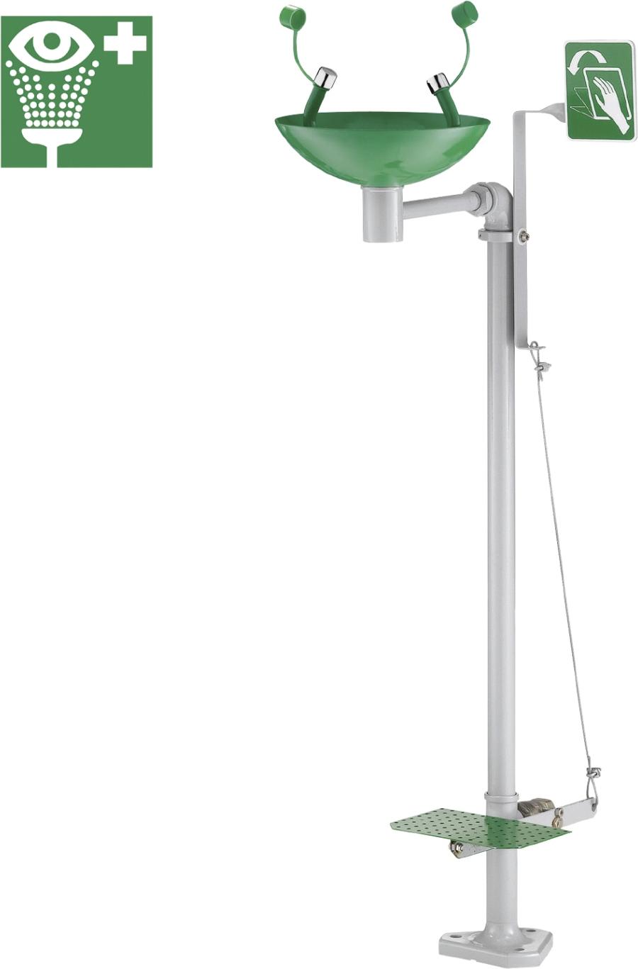 Delabie Sicherheits-Augendusche auf Säule mit Auffangschale 9201