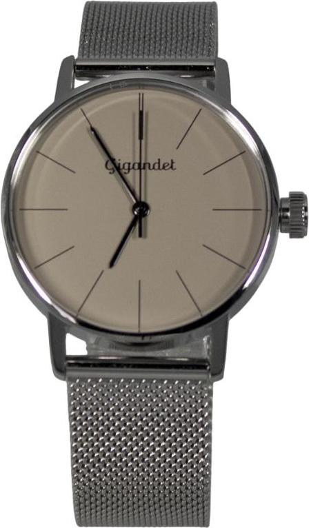 Gigandet Armbanduhr Damen Quarz Edelstahl Silber Braun G43-027
